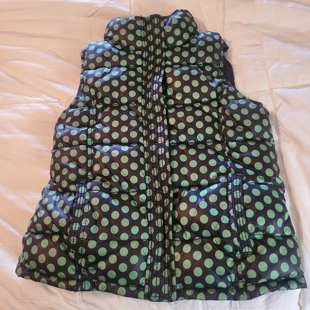 GAP Kids Blue And Green Puffer Vest, Girls 10
